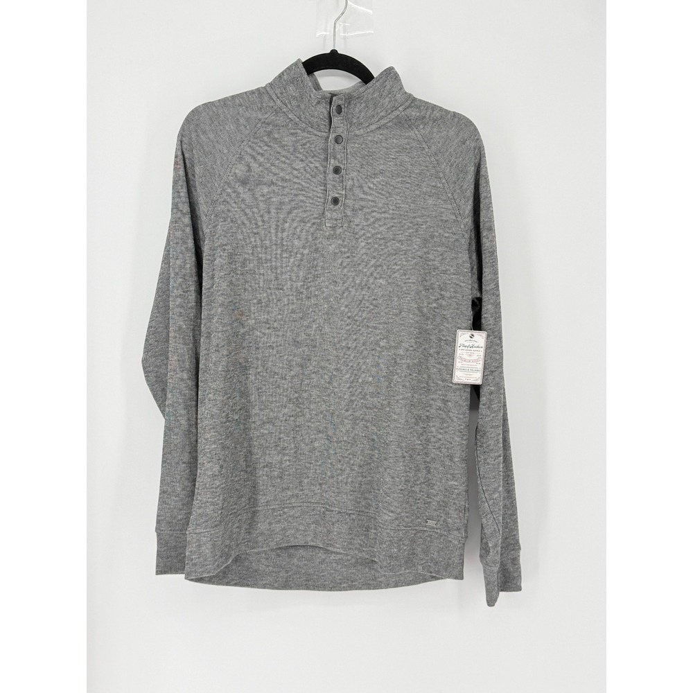 New Flag Anthem New Y2K Mens Henley Pullover Gray Citro Gorpcore Outdoor Size M